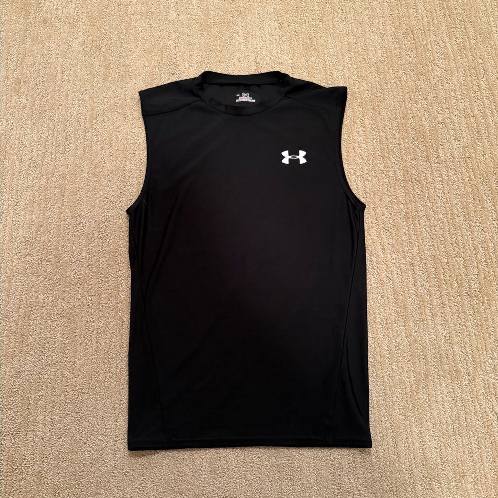 Mens Under Armour Black Cut Off Tank Top